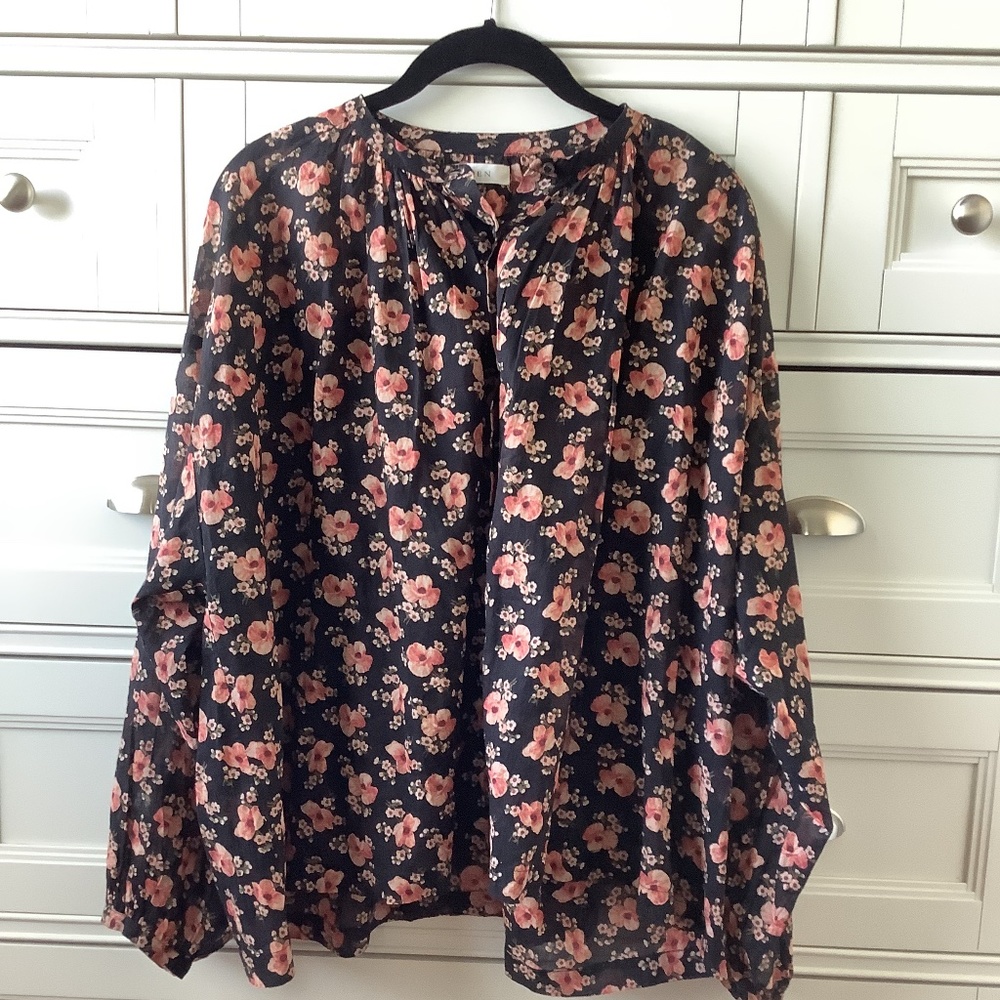 DOEN THE JANE GATHERED COTTON-VOILE BLOUSE